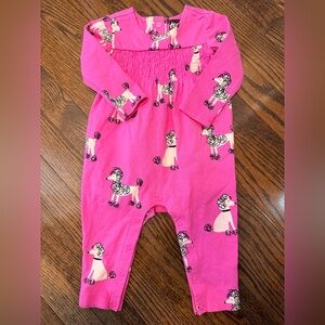 Bright Pink Poodle Print Romper 6–9M Tea Collection